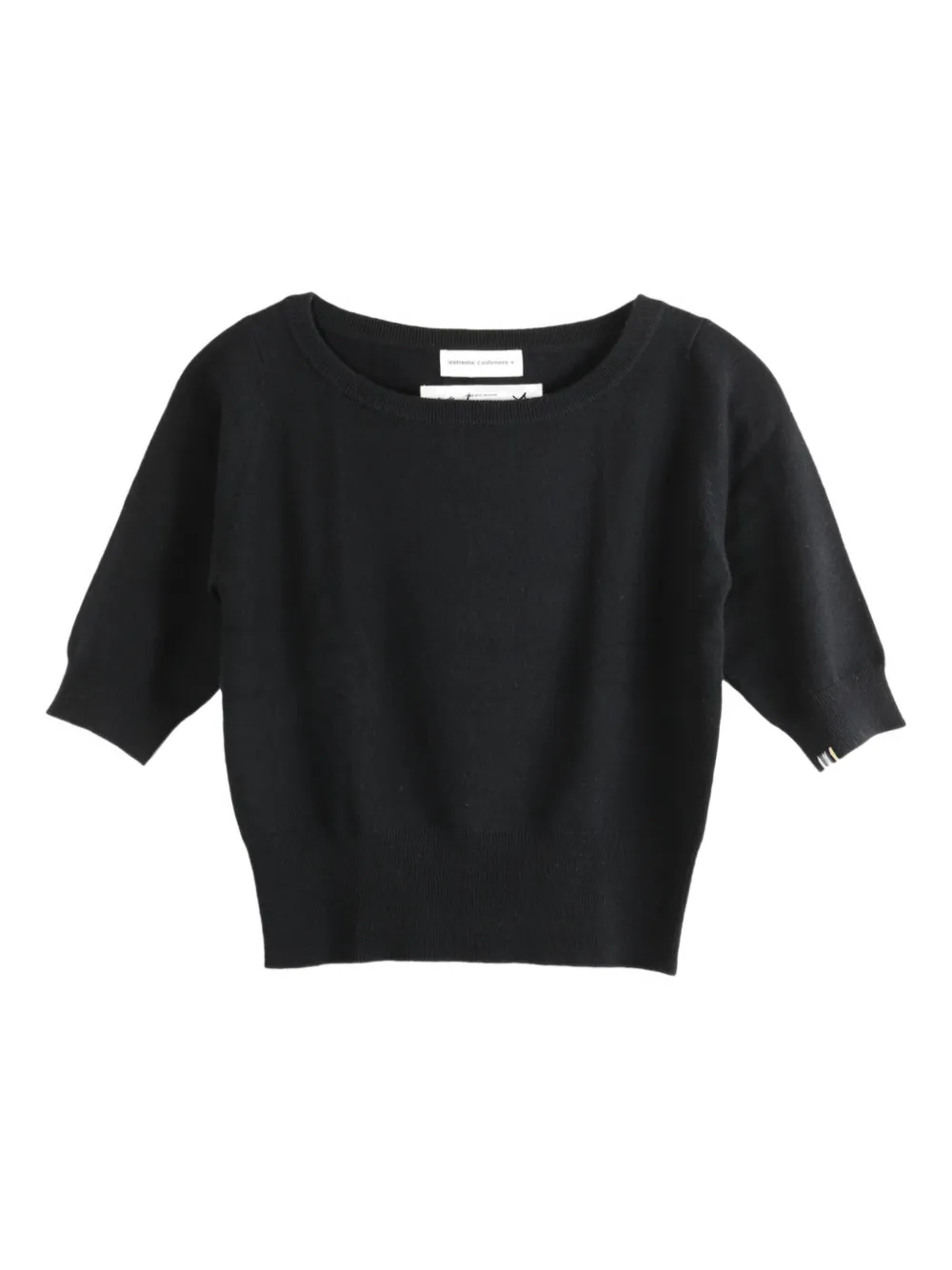 Extreme cashmere n°422 boat-neck cashmere sweater Zwart