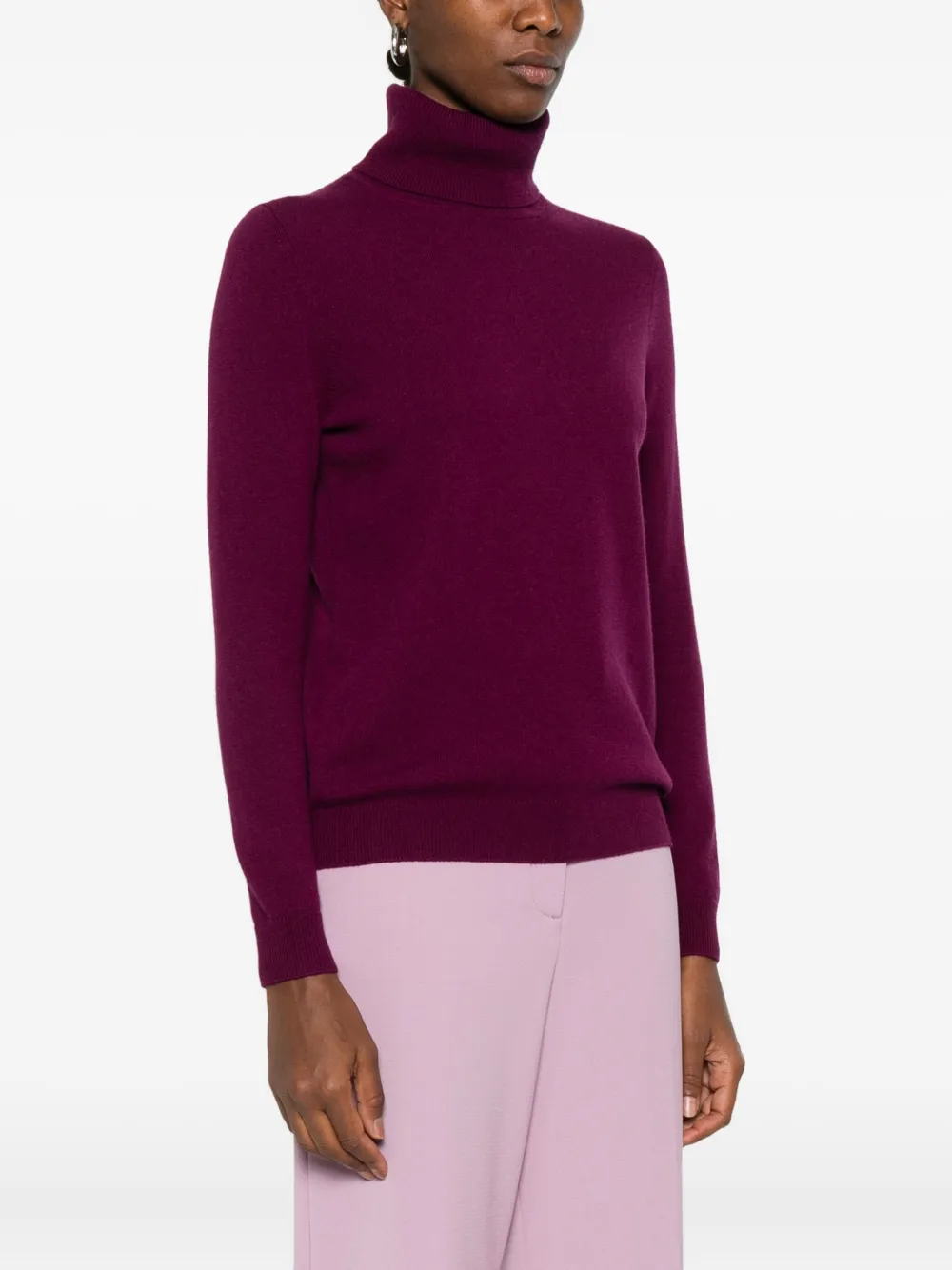 Eric Bompard Roll-neck Cashmere Sweater In Purple