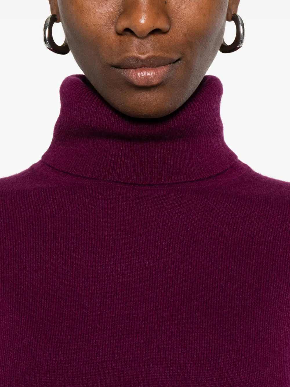 Eric Bompard Roll-neck Cashmere Sweater In Purple