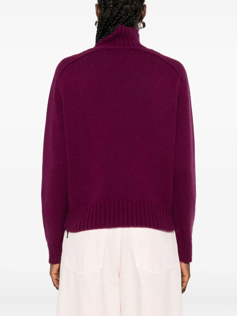 Eric Bompard High-neck Cashmere Sweater In Purple