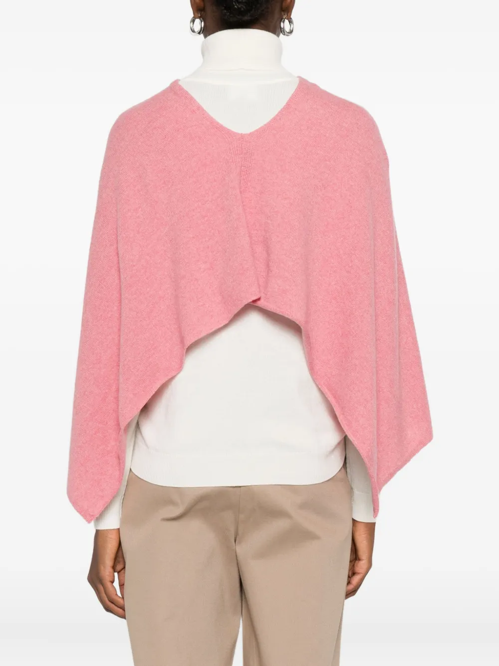 Eric Bompard cowl-neck cashmere poncho Roze