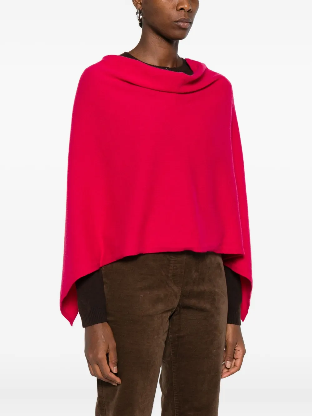 Eric Bompard cowl-neck cashmere poncho Roze