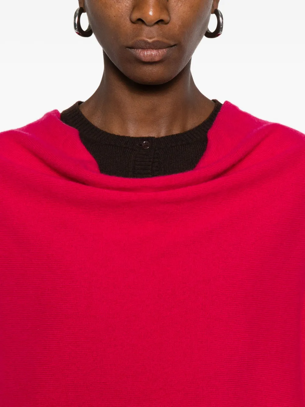 Eric Bompard cowl-neck cashmere poncho Roze