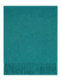 Eric Bompard monogram fringed cashmere scarf - Green