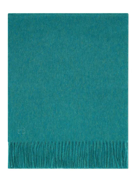 Eric Bompard monogram fringed cashmere scarf