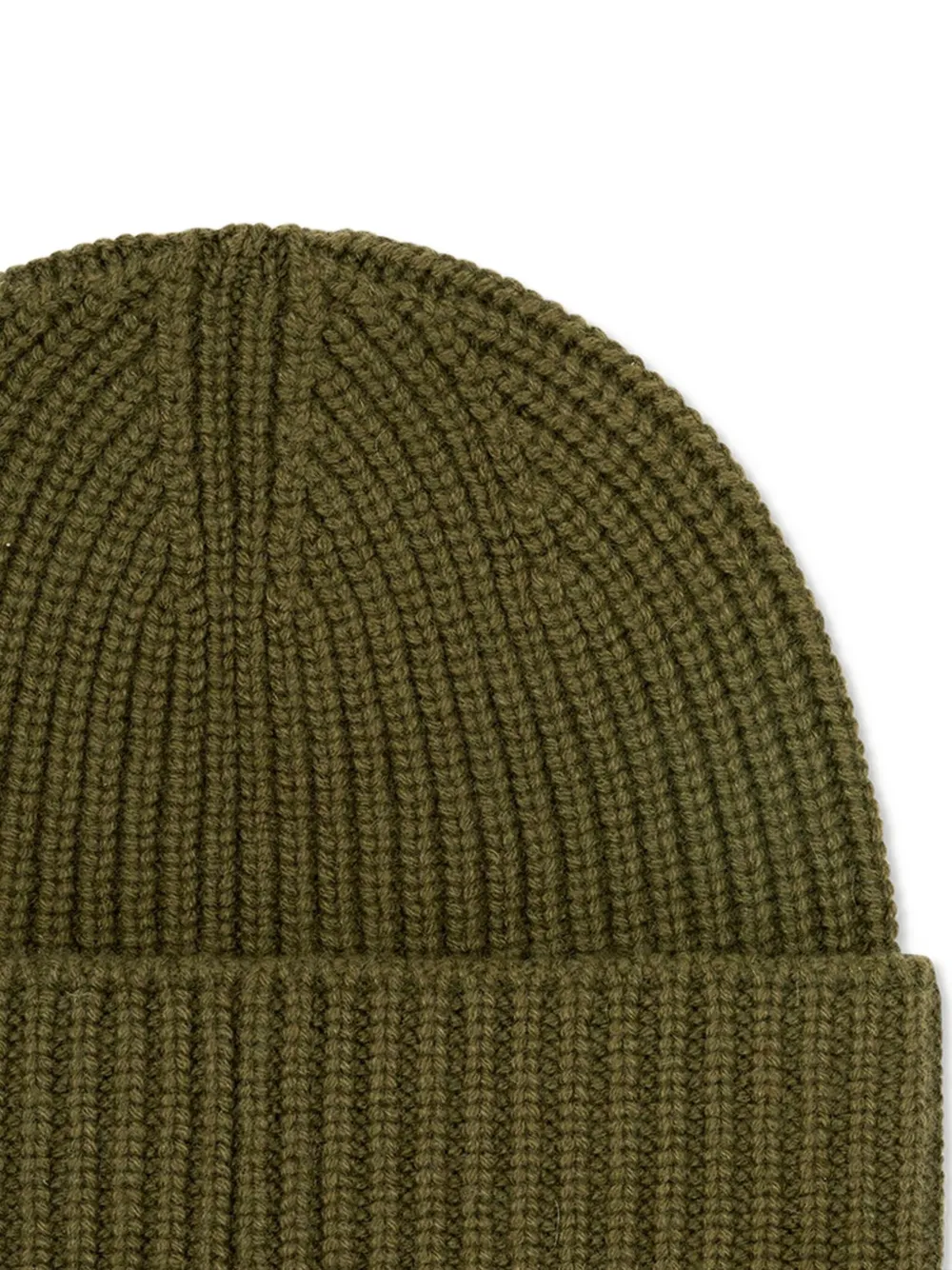 Eric Bompard Ribbed-knit Beanie Hat In Green