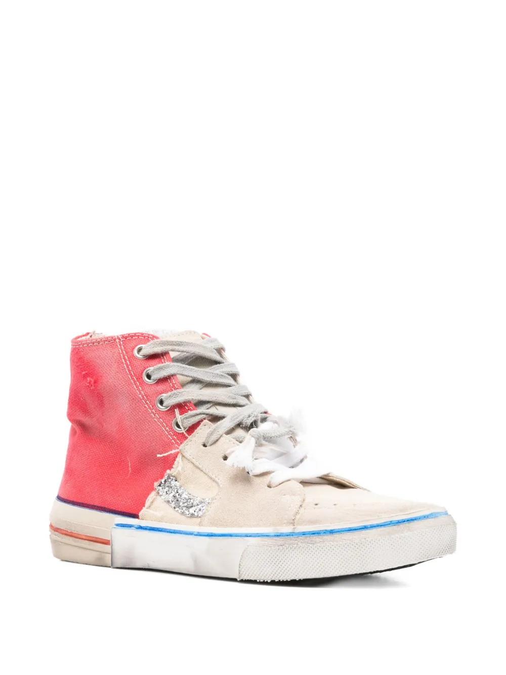 PAUL EASTERLIN high-top glitter trainers - Beige