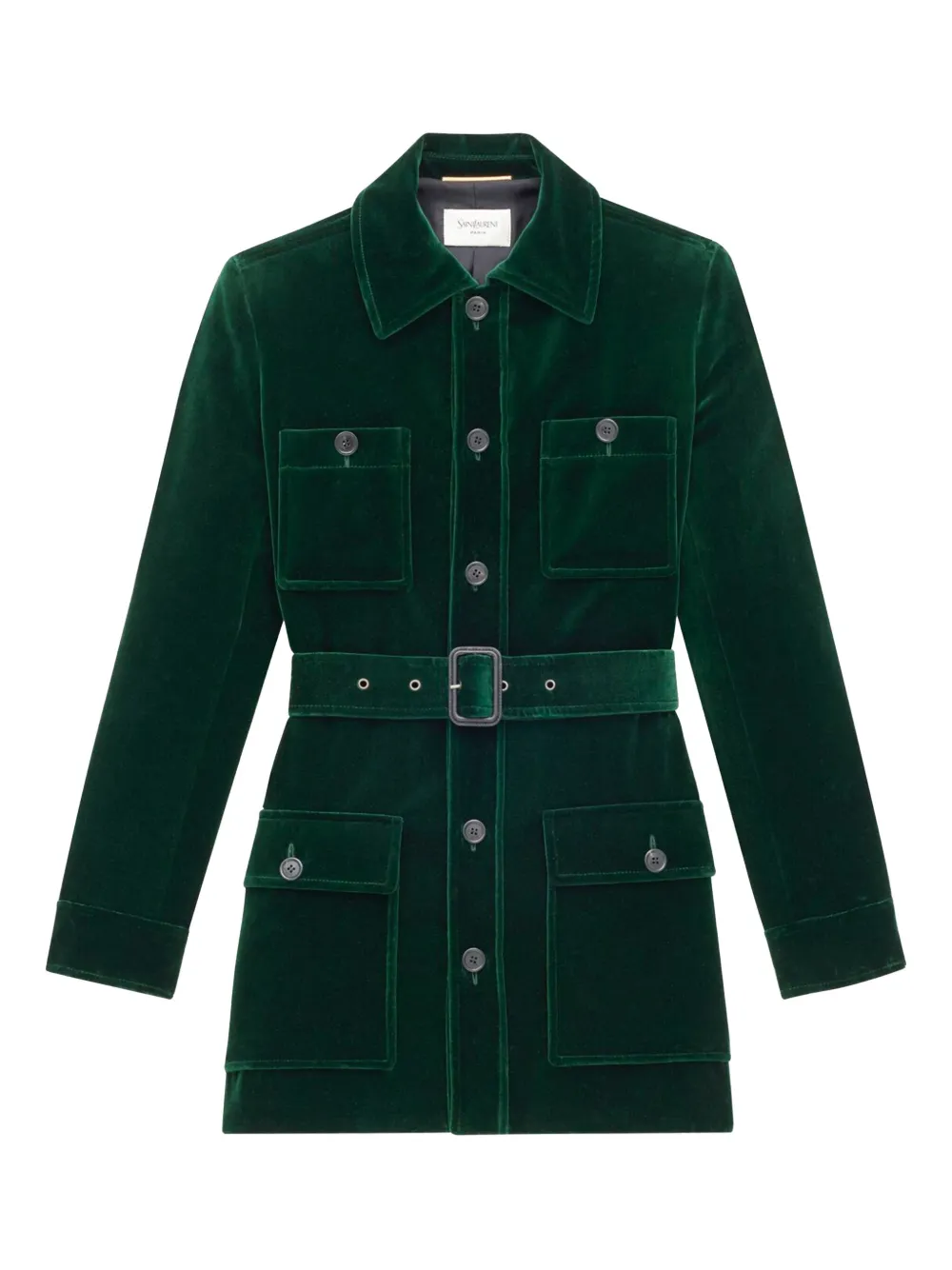 Saint Laurent Fluwelen jack Groen