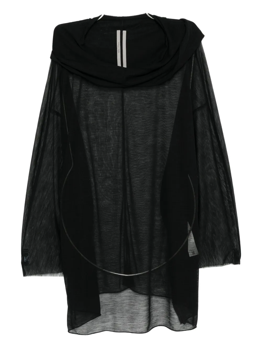 Rick Owens Concordians Hooded Top In Black