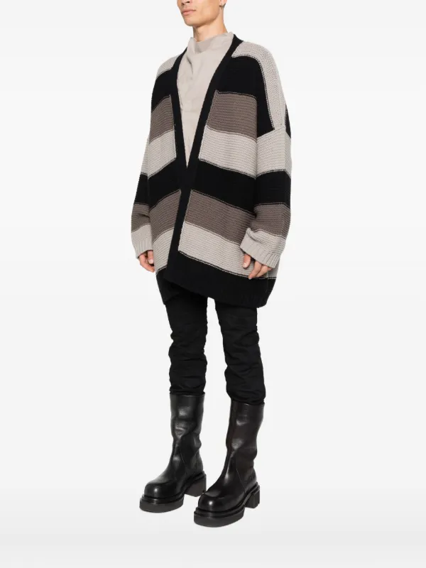 Rick Owens ストライプ カーディガン | ブラック | FARFETCH JP