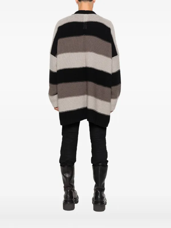 Rick Owens ストライプ カーディガン | ブラック | FARFETCH JP