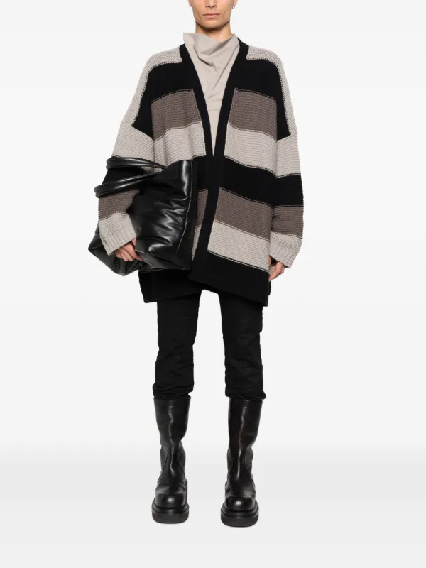 Rick Owens ストライプ カーディガン | ブラック | FARFETCH JP