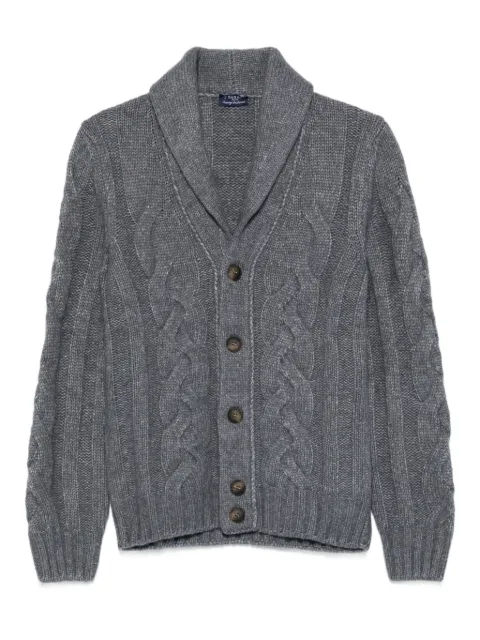 Barba cable-knit shawl-collar cardigan