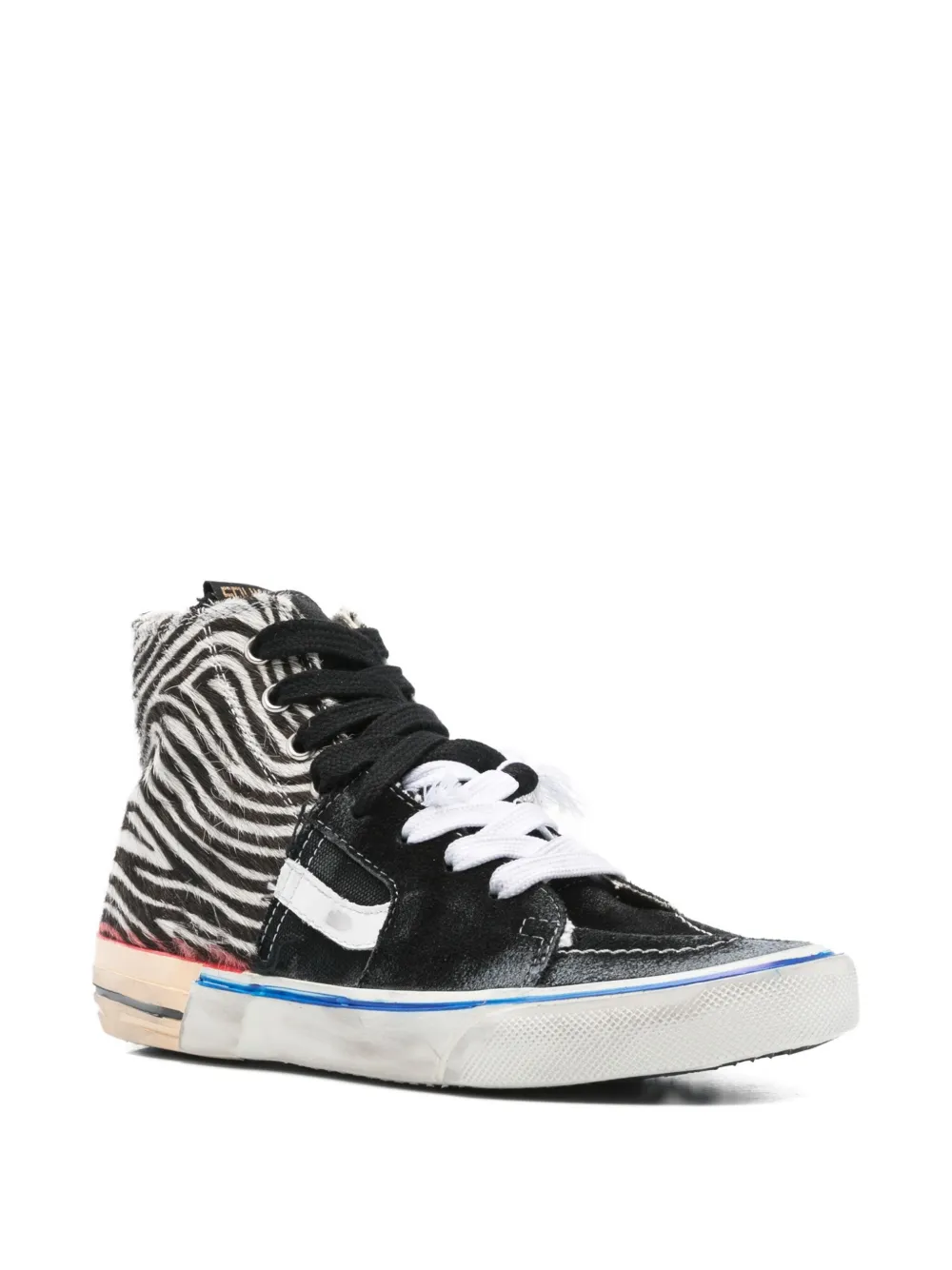PAUL EASTERLIN zebra-print calf-suede trainers - Zwart