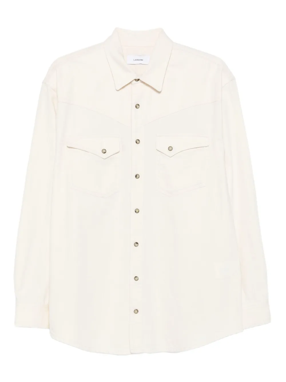 Lardini Double-pocket Cotton Shirt In Neutral