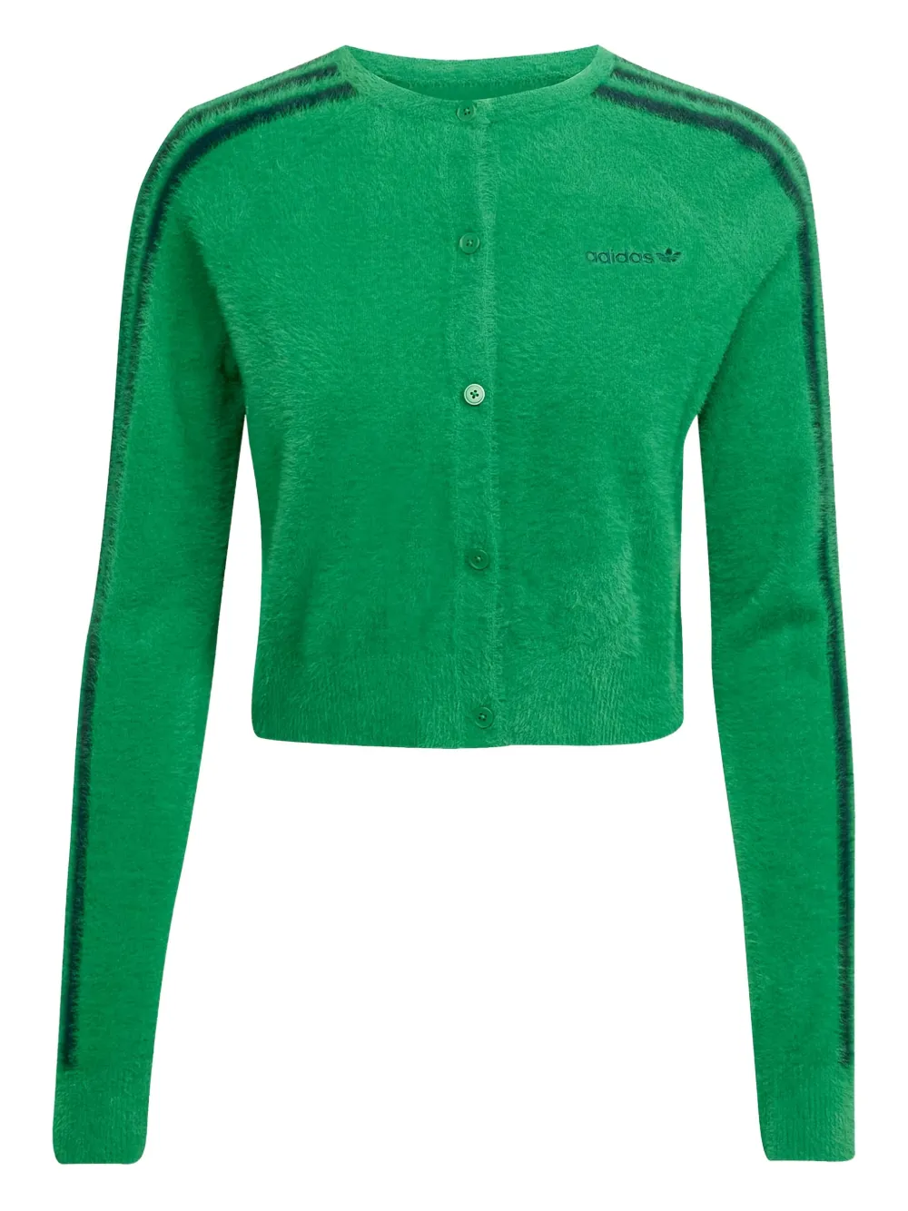 adidas fluffy striped cardigan | Green | Image 1