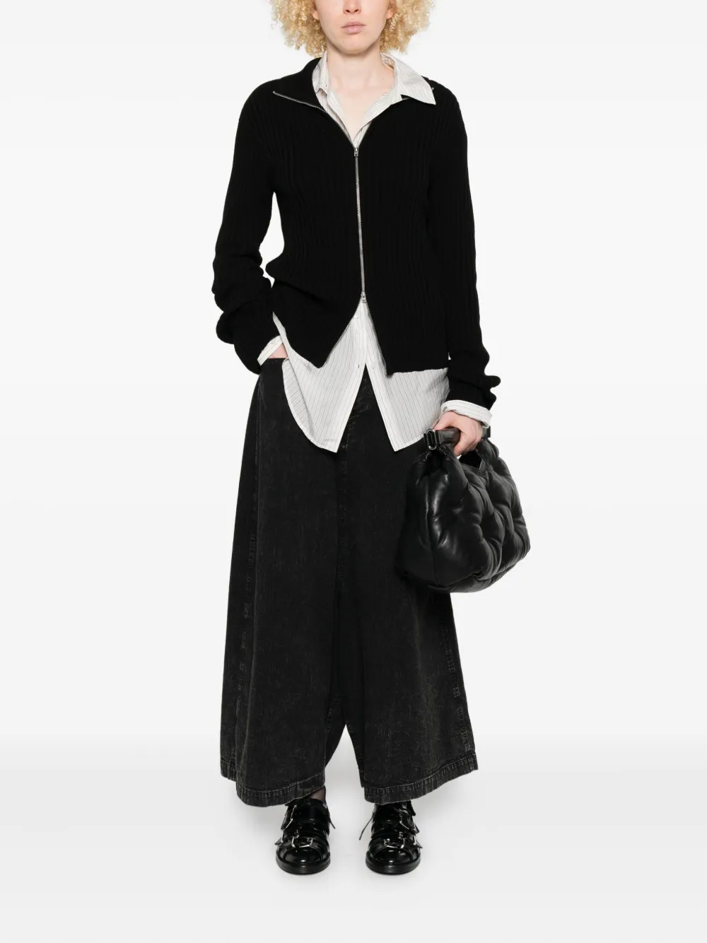 Yohji Yamamoto wide-leg jeans - Zwart