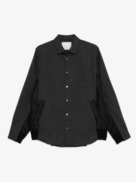 sacai checked-pattern shirt jacket