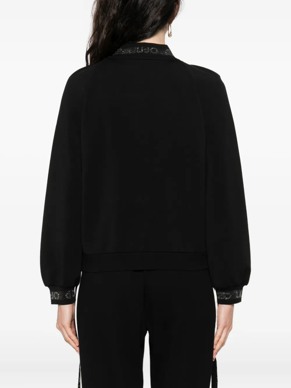 Liu •jo Logo-details Zip-up Jacket In Black
