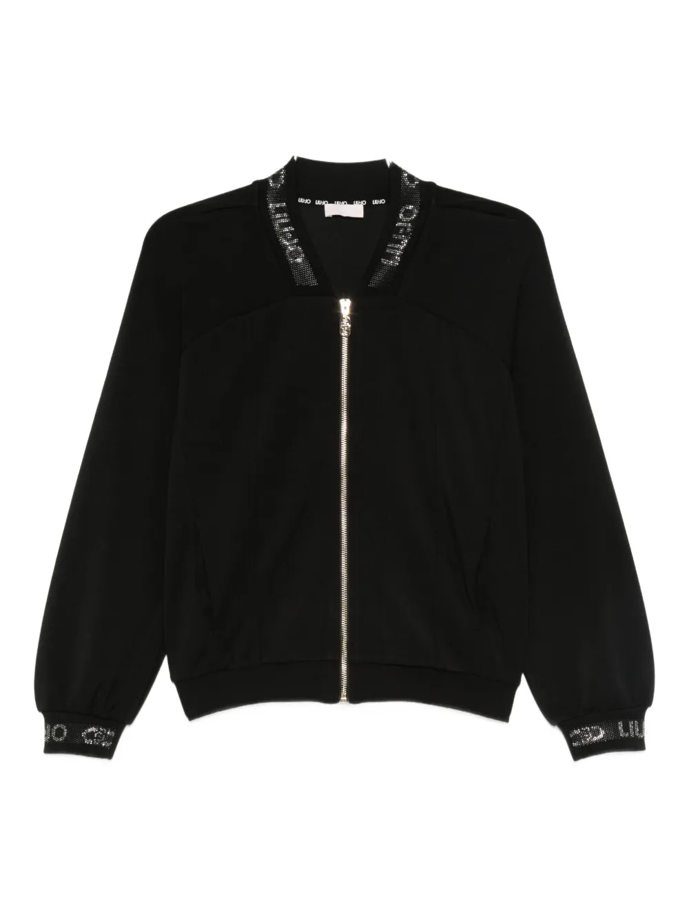 Liu •jo Logo-details Zip-up Jacket In Black