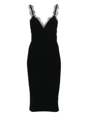 Elisabetta Franchi Duchesse V-neck Mini Dress | Black | FARFETCH