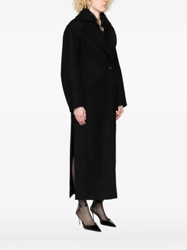 Blumarine ブラック ロングコート Blumarine single-breasted Coat | Black | FARFETCH
