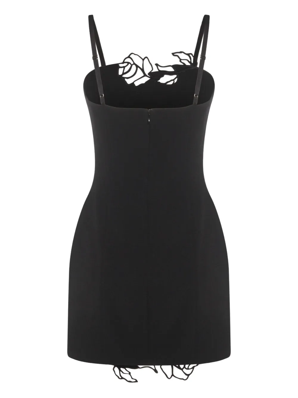 Blumarine rose-embellished mini dress - Zwart