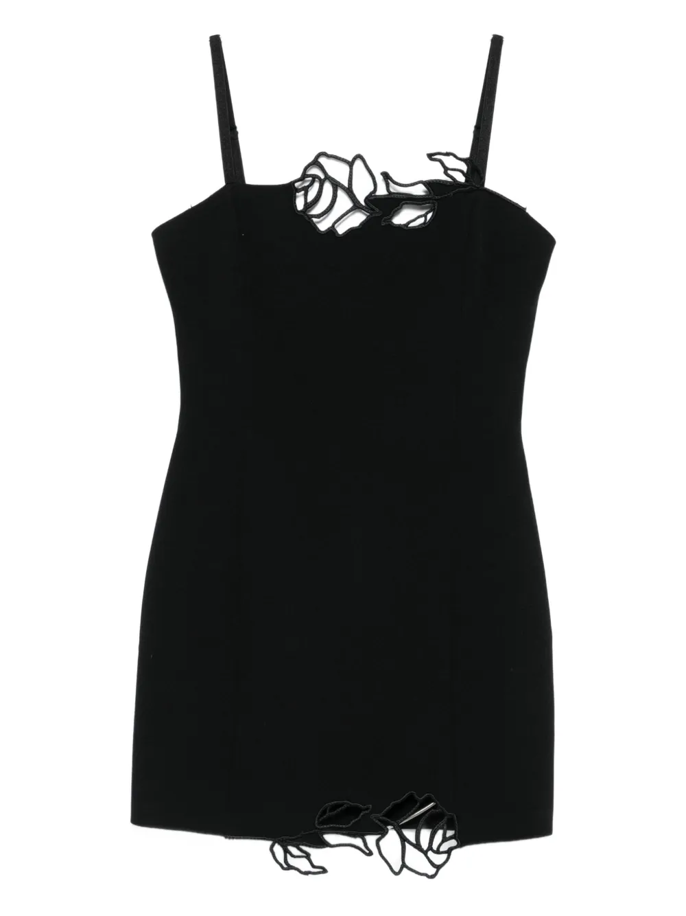 Blumarine Mini-jurk verfraaid met rozen Zwart