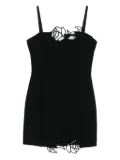 Blumarine rose-embellished mini dress - Black