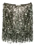 Blumarine sequin-embellished fringe mini skirt - Green