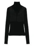 Blumarine lace-insert turtleneck sweater - Black