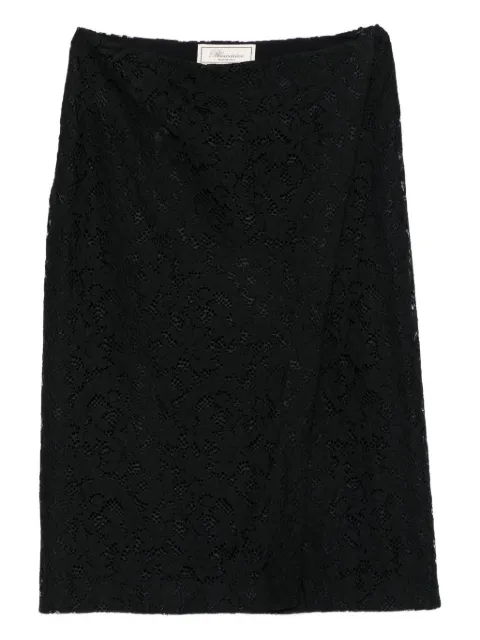 Blumarine lace-floral midi skirt
