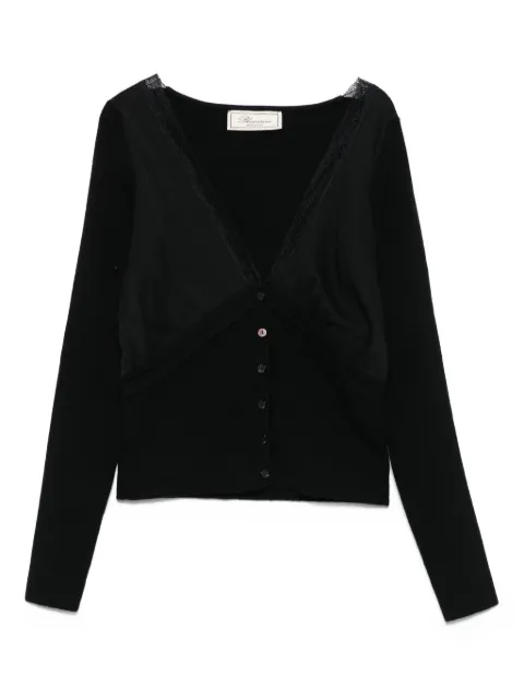 Blumarine cardigan à empiècement en dentelle