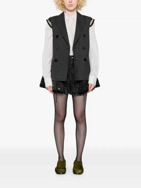 Sacai フリンジ デニムショーツ | ブルー | FARFETCH JP