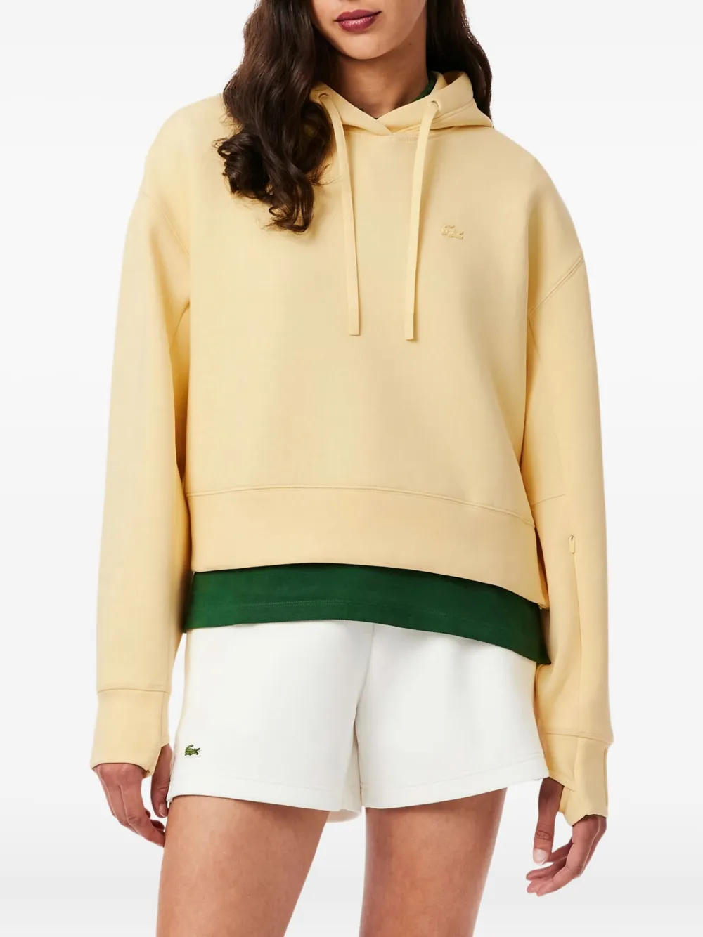 Lacoste drawstring hoodie Geel