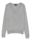 LIU JO button-cuff V-neck top - Grey