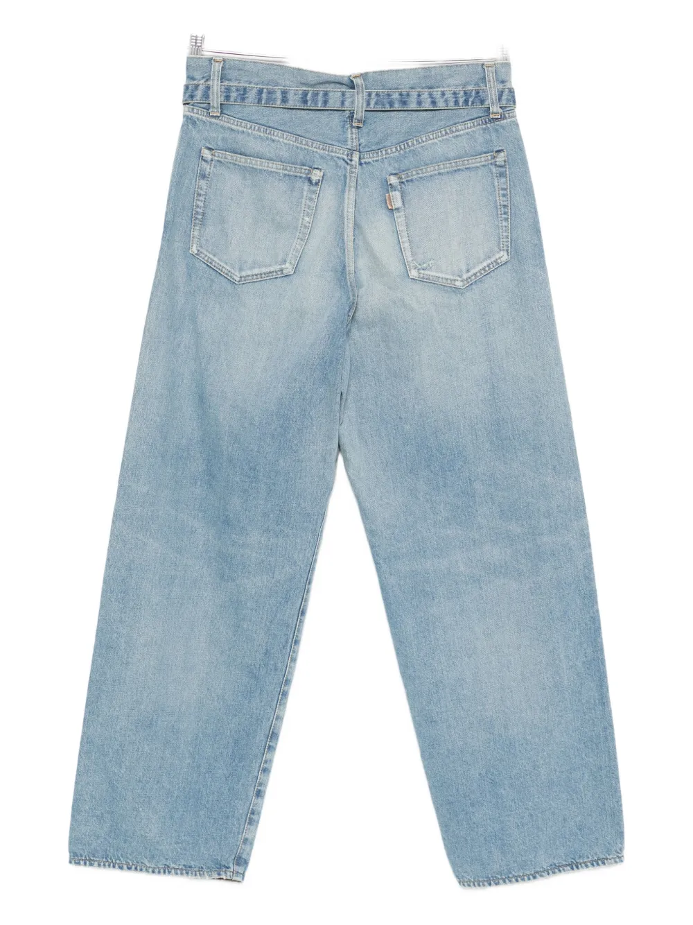 Sacai belted-waist jeans - Blauw