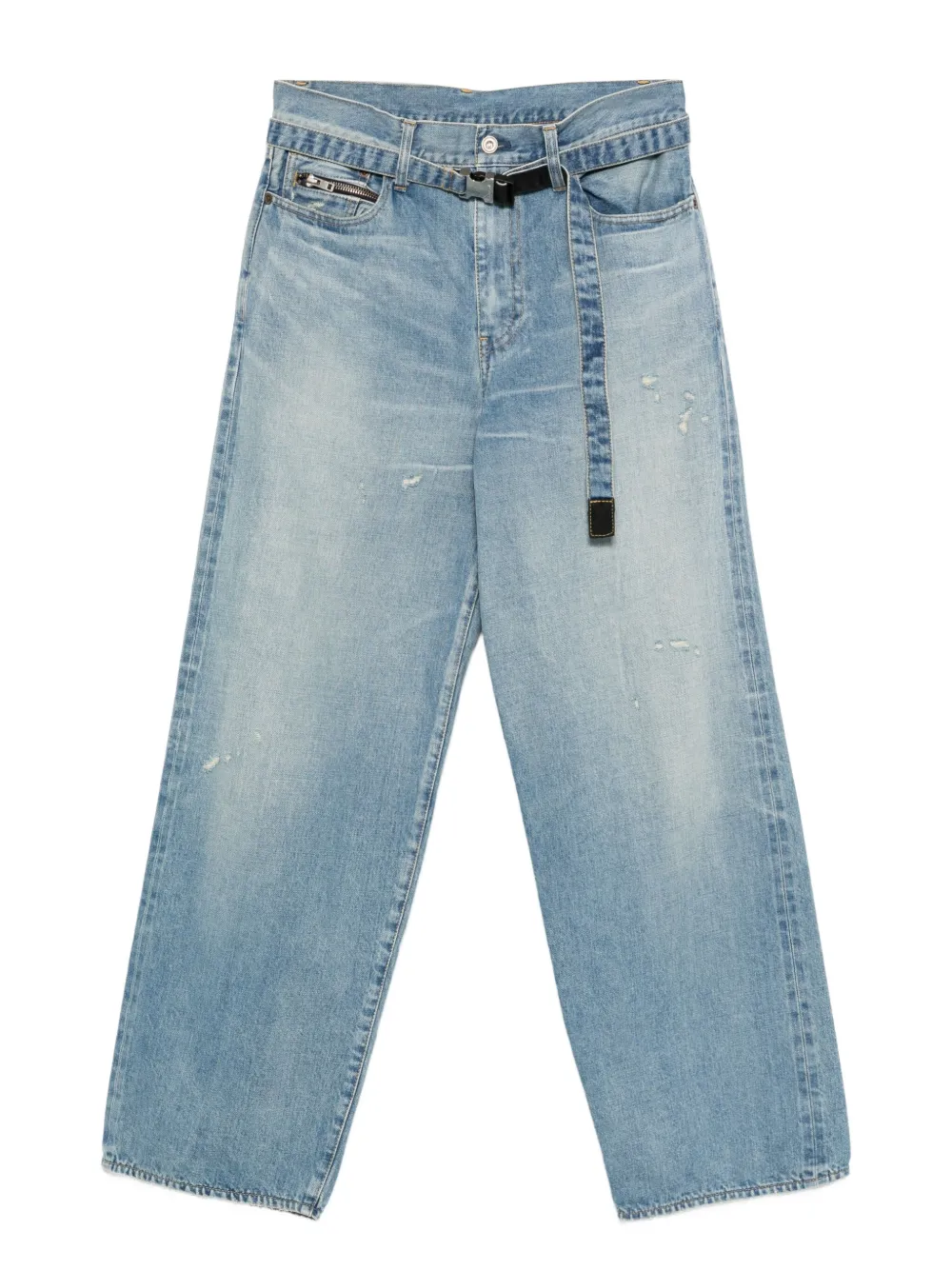 Sacai Jeans met ceintuur Blauw
