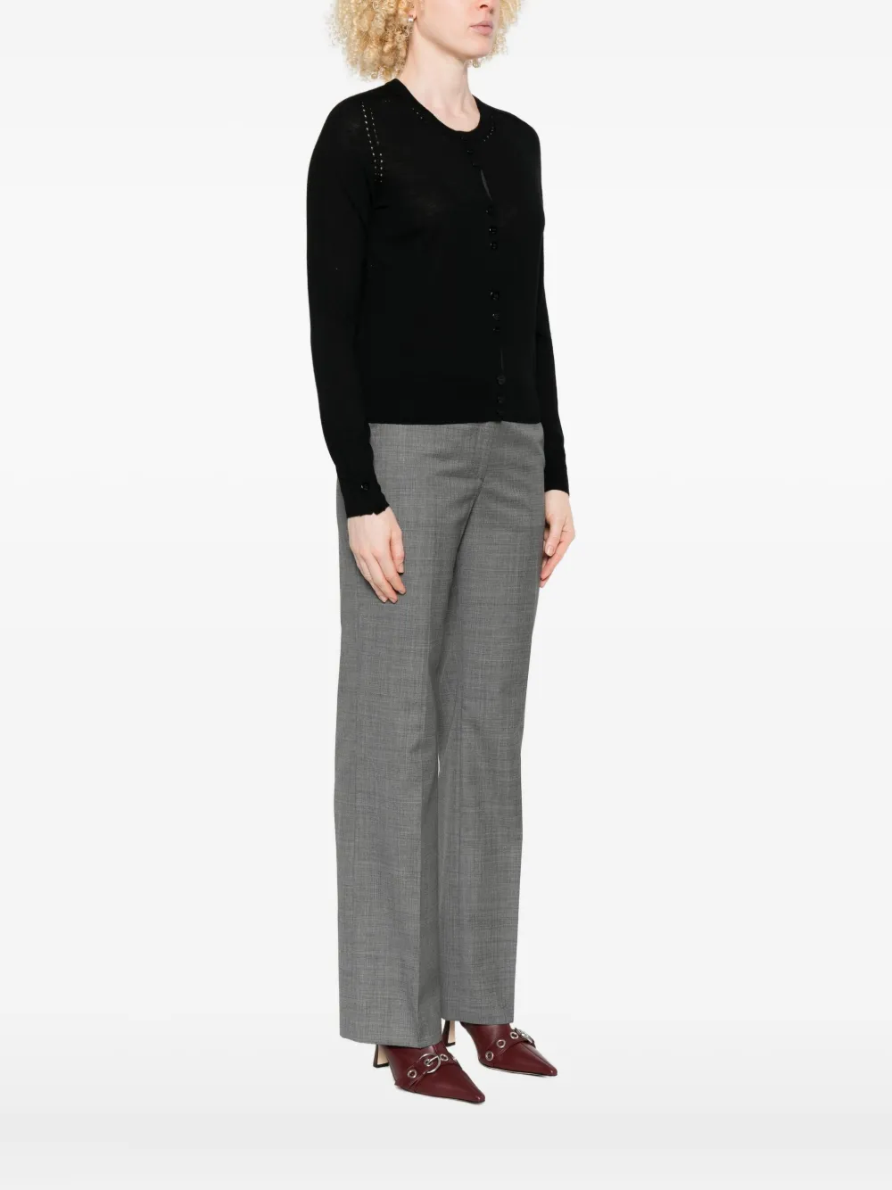 Liu •jo Button-front Knitted Cardigan In Black