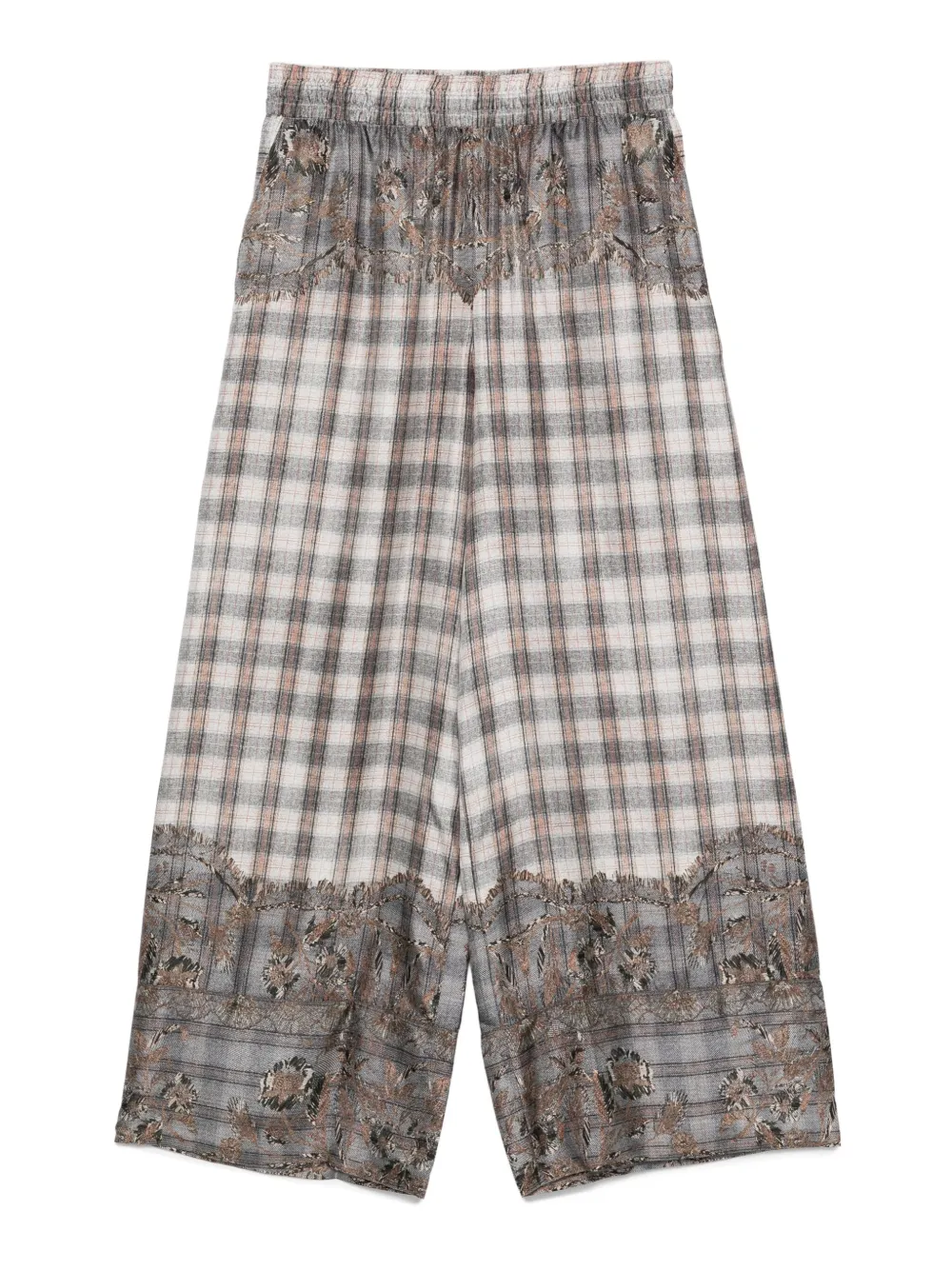 checked-pattern trousers