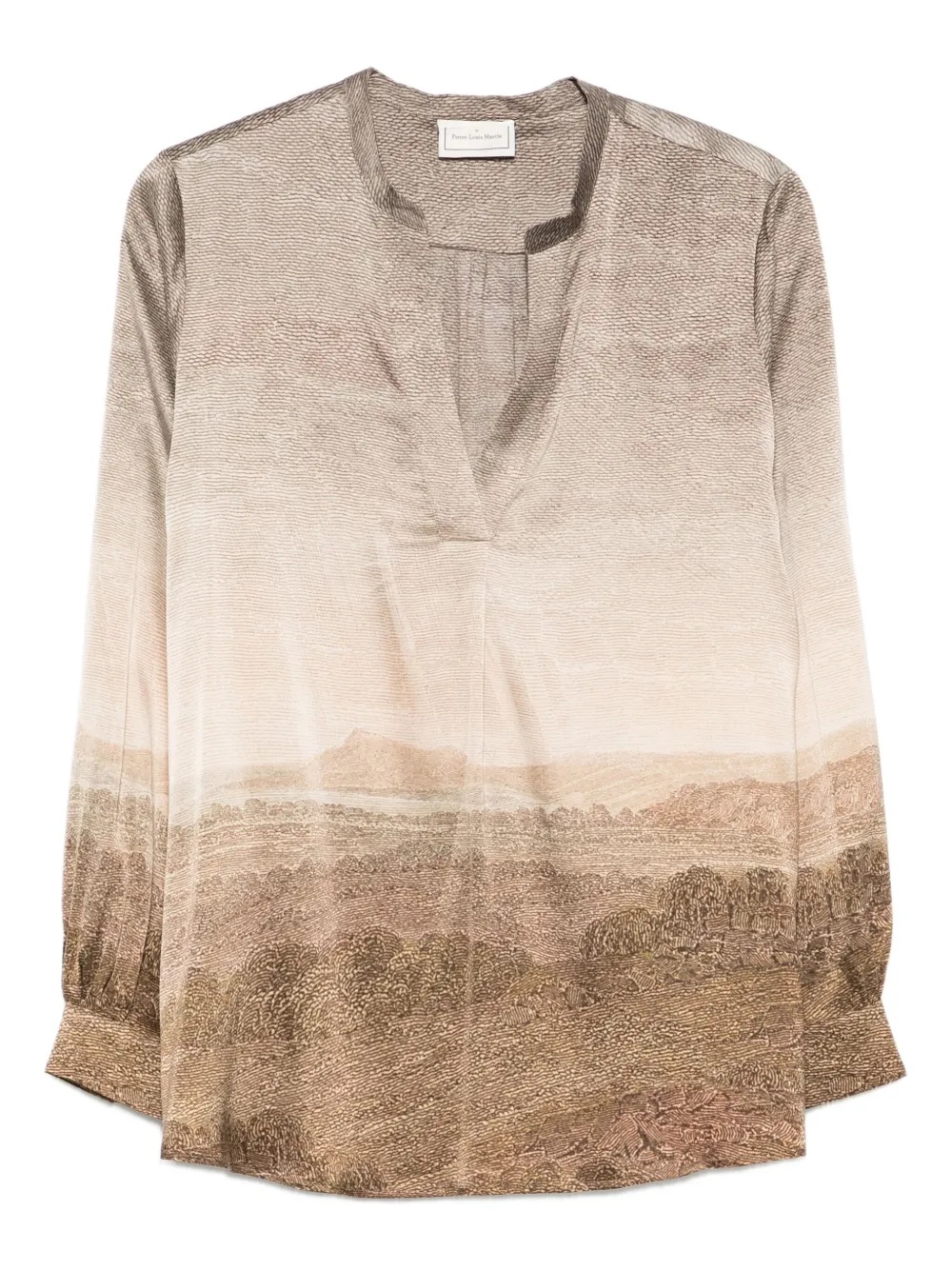 Adastrgum landscape-print silk top