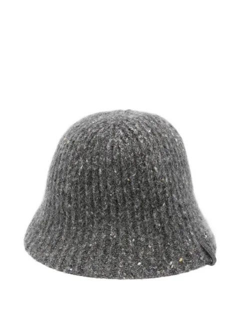 Brunello Cucinelli ribbed sequin-detail bucket hat