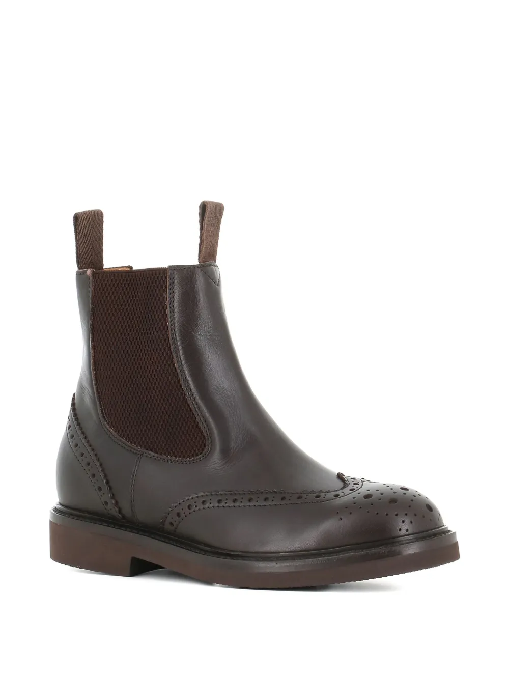Tassinari perforated-detail leather boots Brown