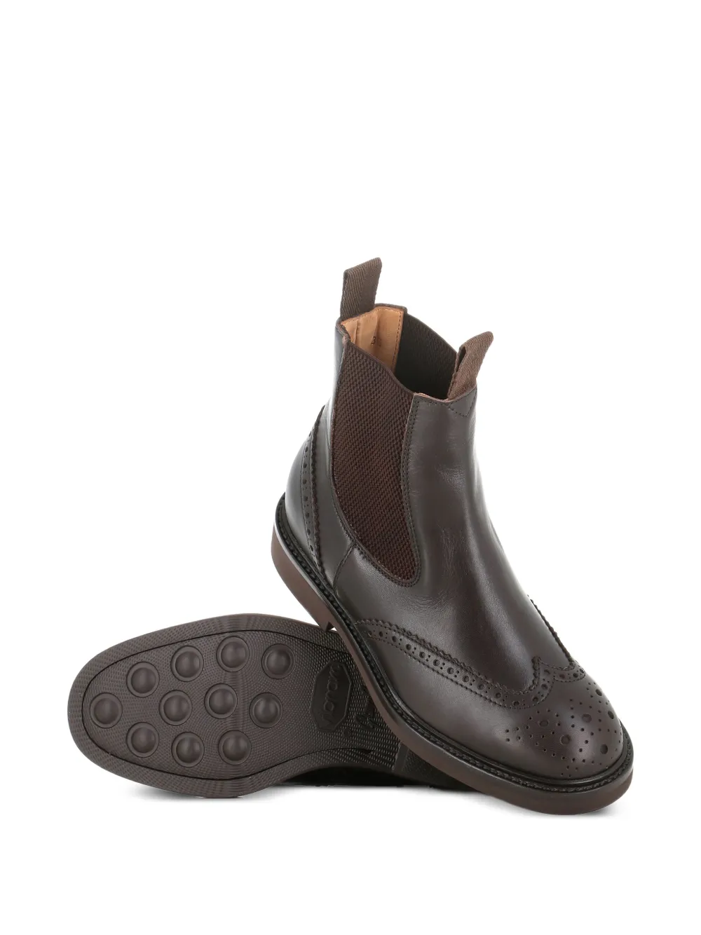 Tassinari perforated-detail leather boots Brown