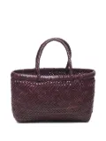 DRAGON DIFFUSION Flat Gora herringbone-weave leather shoulder bag - Purple