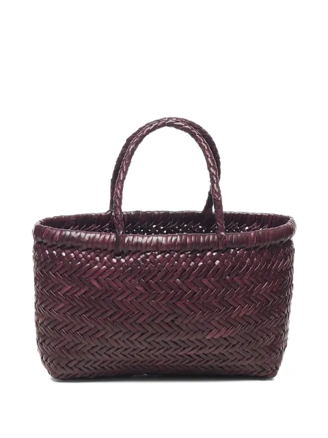 DRAGON DIFFUSION Flat Gora herringbone-weave leather shoulder bag