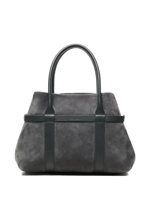 Loro Piana small Ghiera leather-trimmed calfskin shopper bag