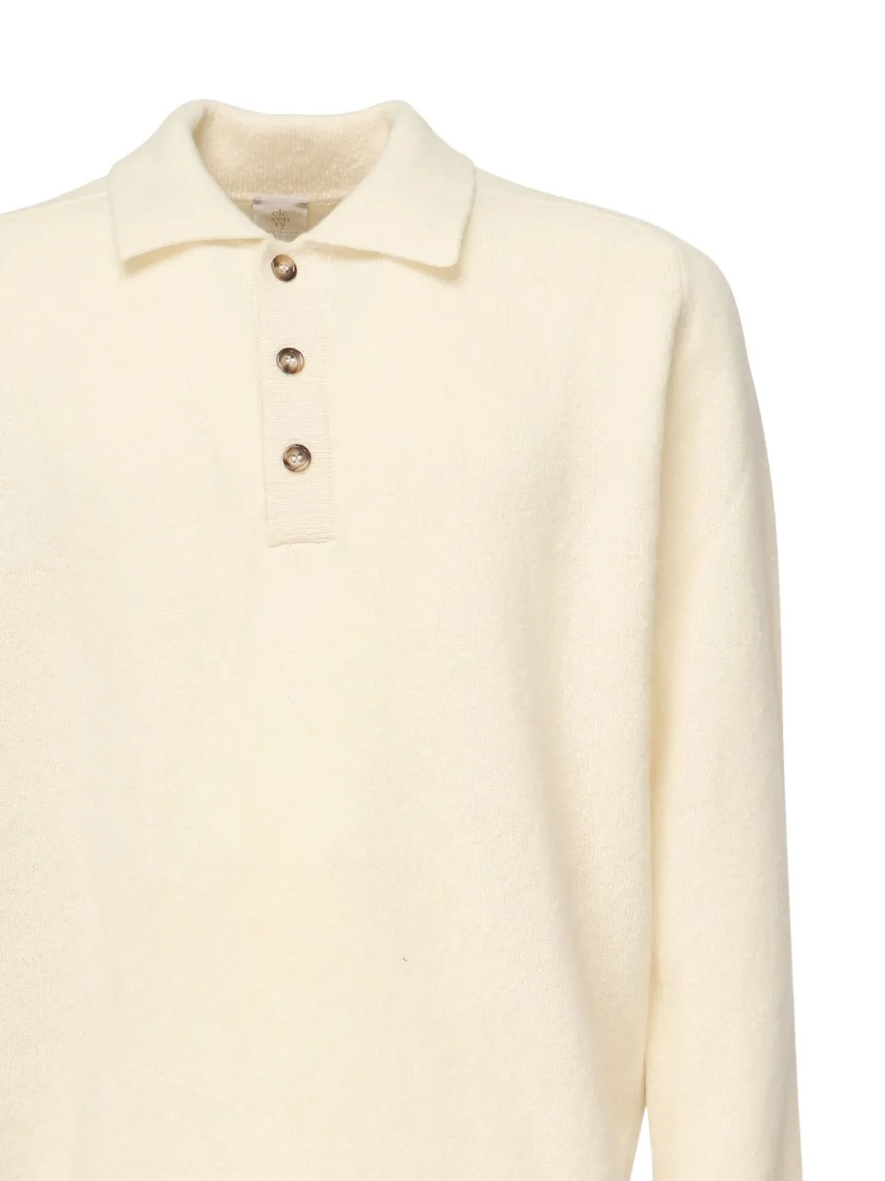 Eleventy long-sleeve polo shirt Beige
