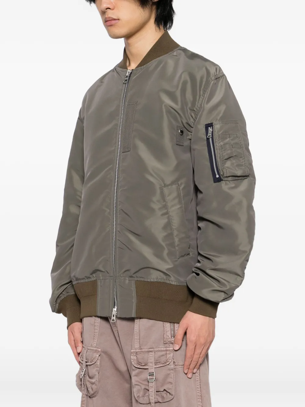 sacai twill bomber jacket Groen