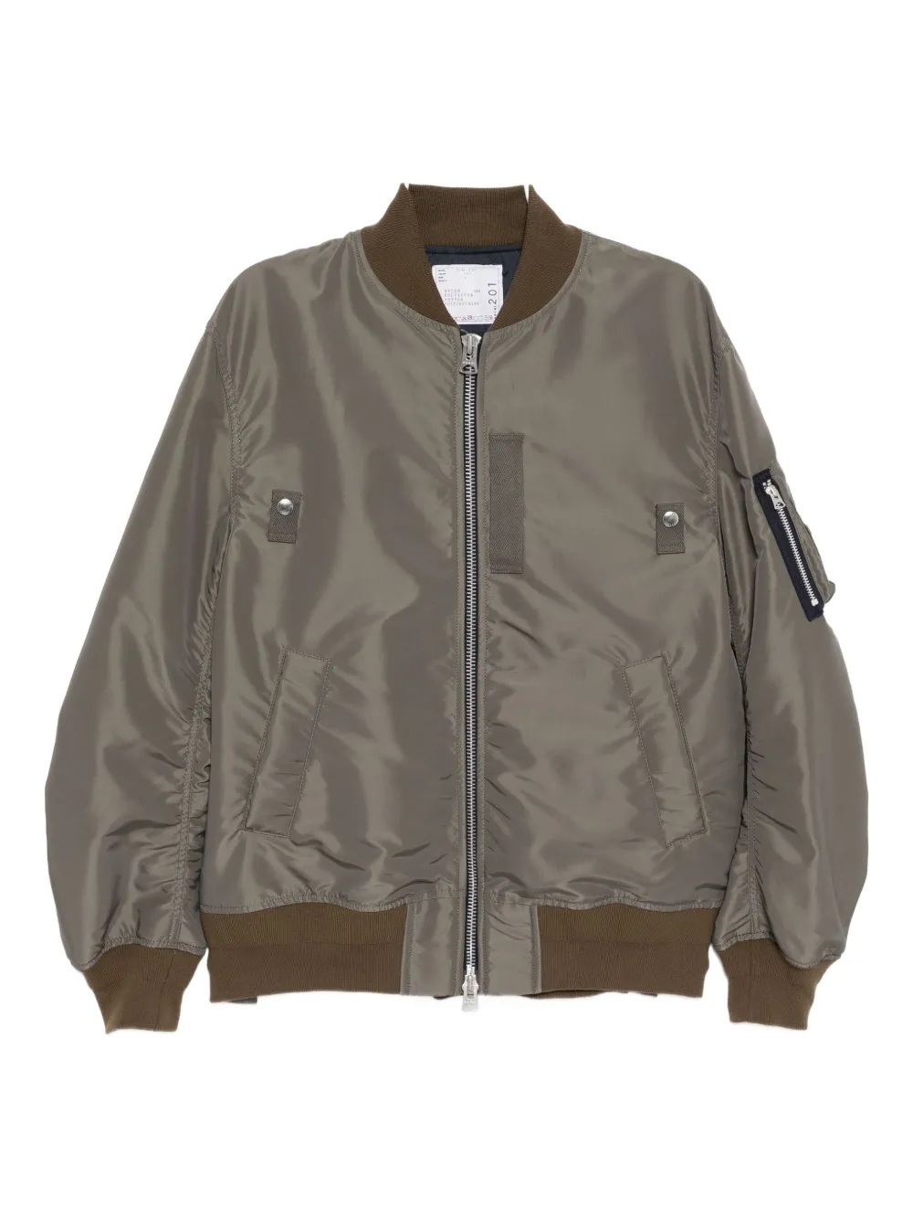 Sacai twill bomber jacket Groen